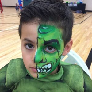 Green Hulk Face Painting
