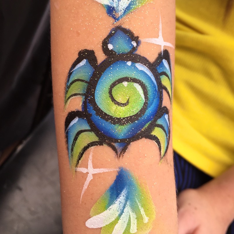 Sea Turtle Arm Art by Snappy Face Painting