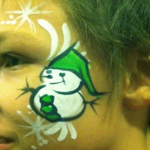 Snowman Cheek Art by Snappy Face Painting
