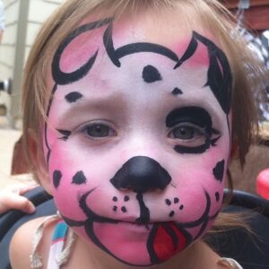 White and Pink Puppy Dog Face Paint
