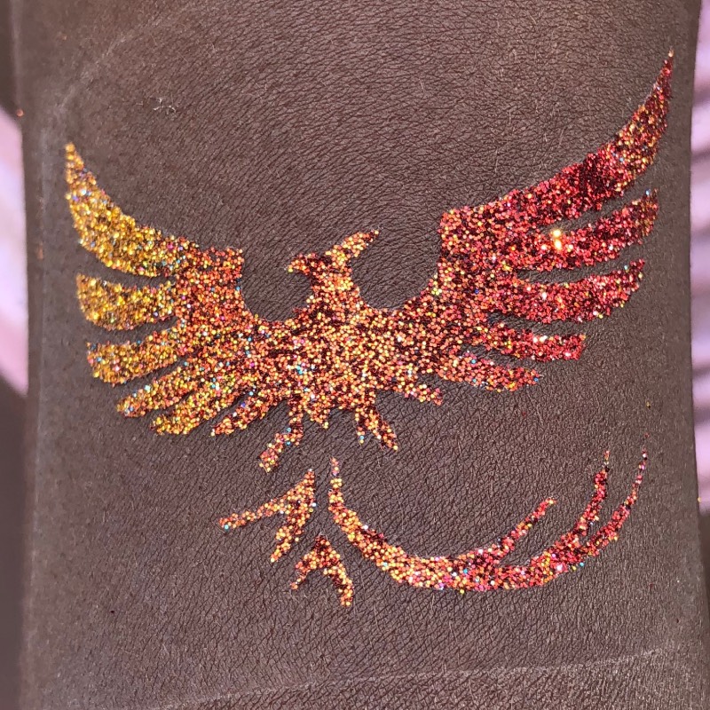 Yellow/Orange/Red Phoenix Glitter Tattoo