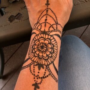 Freshly Applied Henna Design