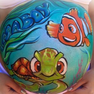 Nemo and Squirt Prenatal Belly Art