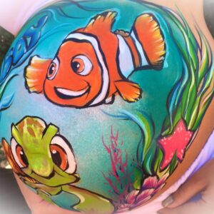 Nemo and Squirt Belly Painting