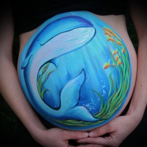 Little Blue Whale Prenatal Belly Art