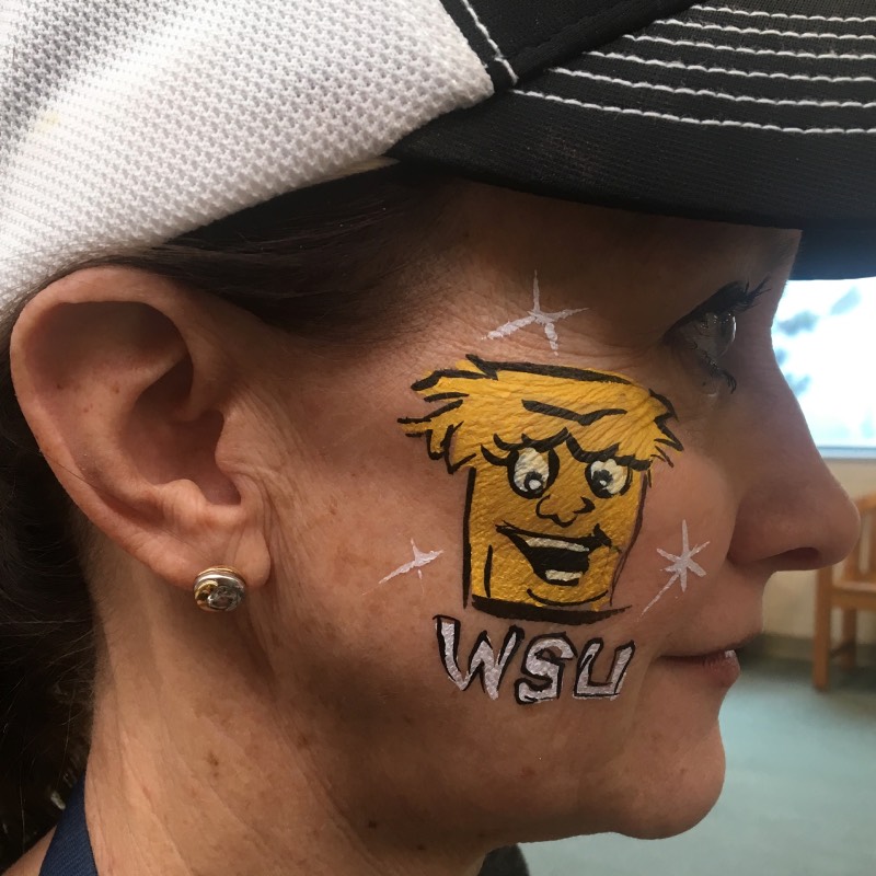 College Mascot Logo WSU by Snappy Face Painting