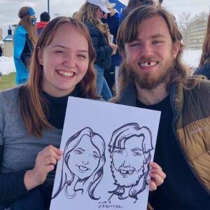 School of Mines Students with Caricature Art by Snappy Entertainment