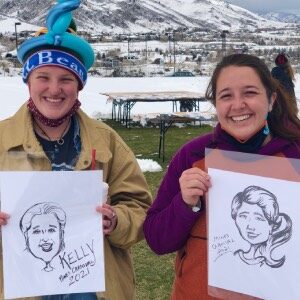 School of Mines Students with Caricature Art by Snappy Entertainment